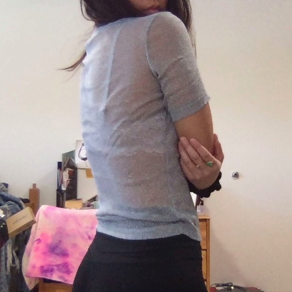 Glitter mesh top